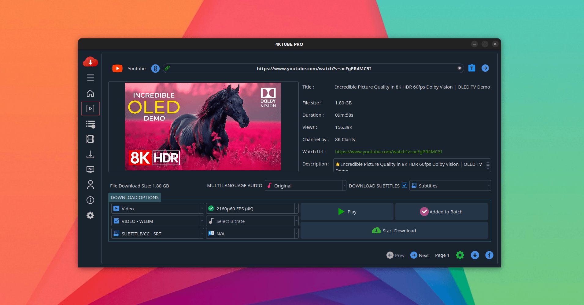 4KTUBE PRO running on Linux
